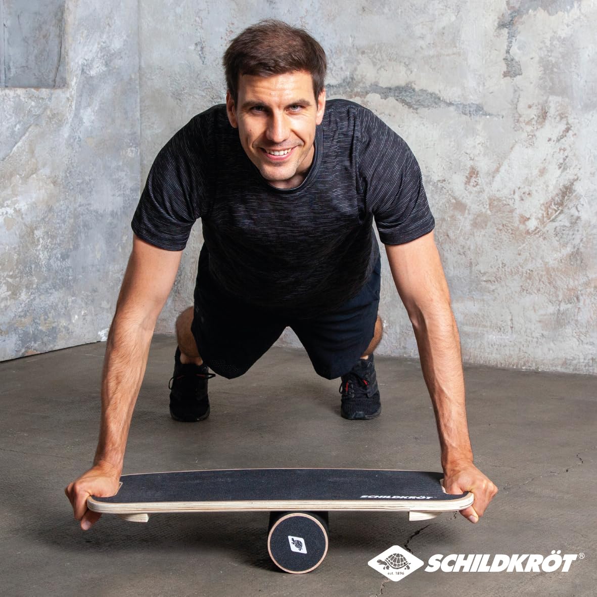 BIGTREE Balance Board Con Manici Laterali - Tavola Oscillante 40 Cm, Antiscivolo, Portata 150 Kg, Per Fisioterapia E Allenamento Equilibrio (Blu)