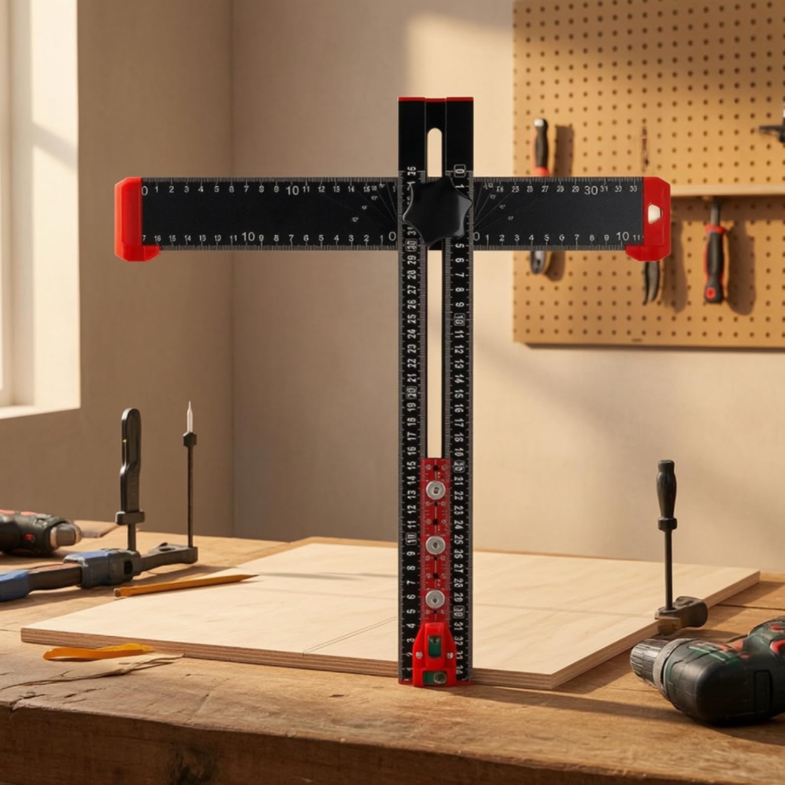 MERIGLARE Équerre En T Ajustable Équerre Blocs Positionnement Réglable til pr Bricolage, 60CM