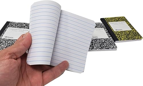 Miniatura 3 de Mini libro de composición  Cuaderno, cubierta de mármol, diario rayado para escribir 4.5 x 3.25 pulgadas, 80 hojas cada uno (paquete de 6)