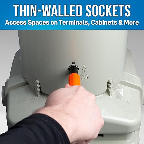 Miniatura 3 de Jonard Tools M-216CRX llave redonda resistente a los impactos con enchufes hexagonales de 716 pulgadas y 38 pulgadas