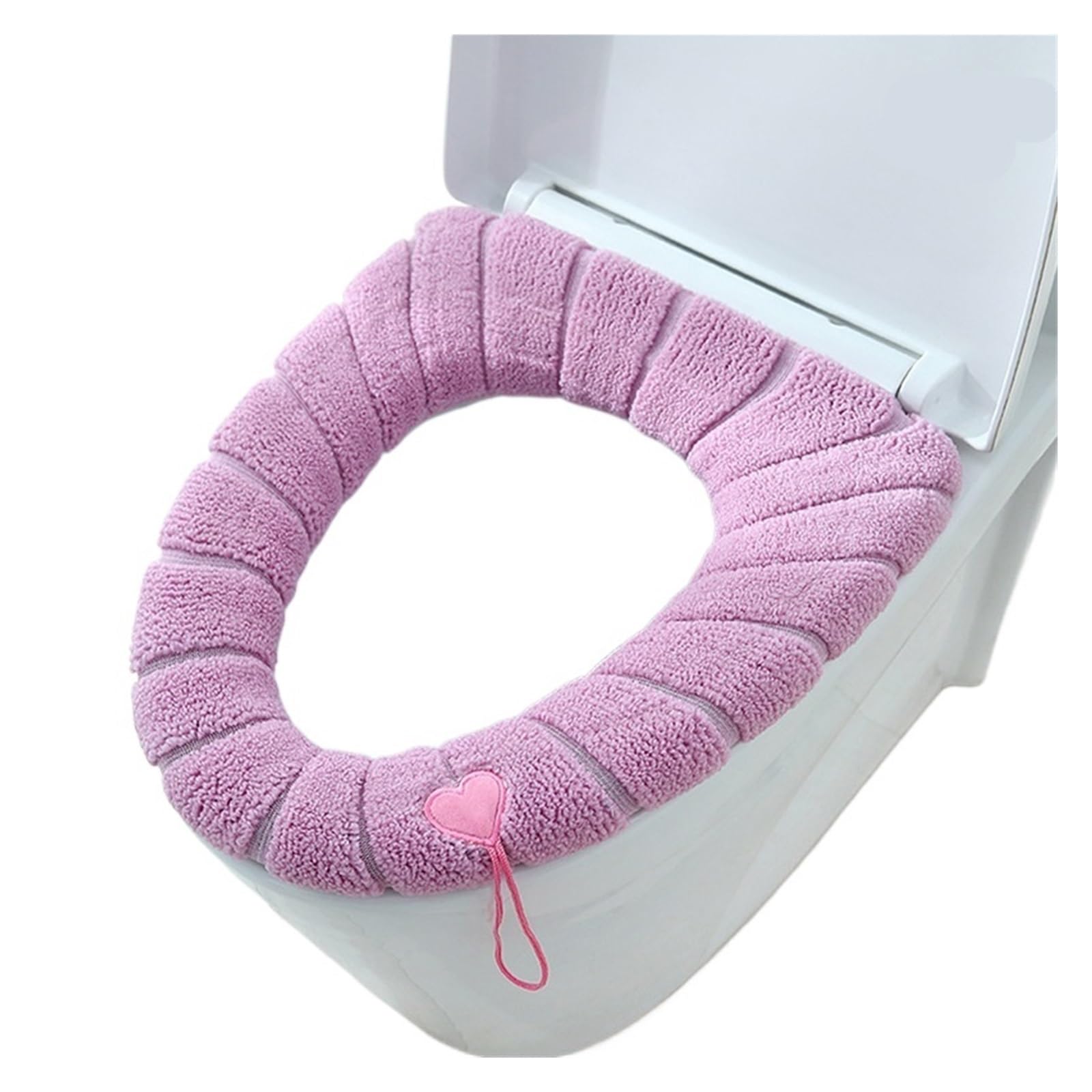 MZSKLW Padded Toilet Seat Warm Toilet Seat Cover Mat Bathroom Pad Cushion with Handle Thicker Soft Washable Closestool Warmer Accessories(Color-B2)