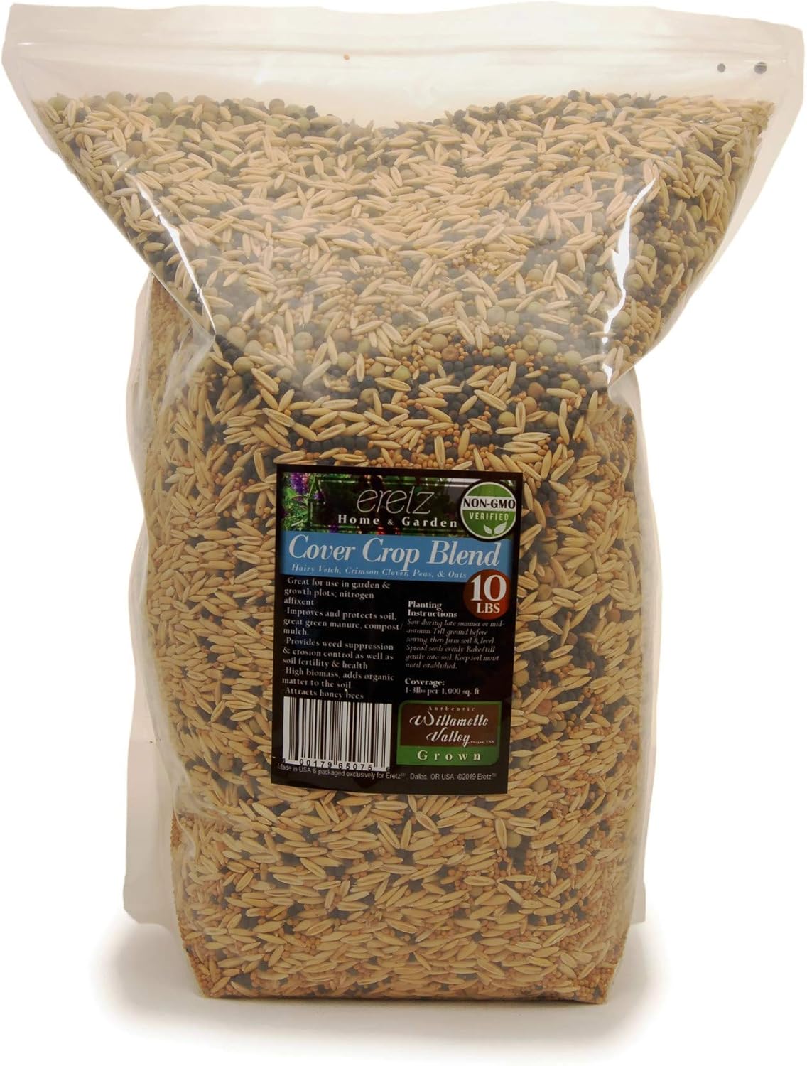 Cover Crop Seed Blend by Eretz (10lb) - Choose Size! Willamette Valley, Oregon Grown, Non-GMO, No Fillers, No Weed Seeds.