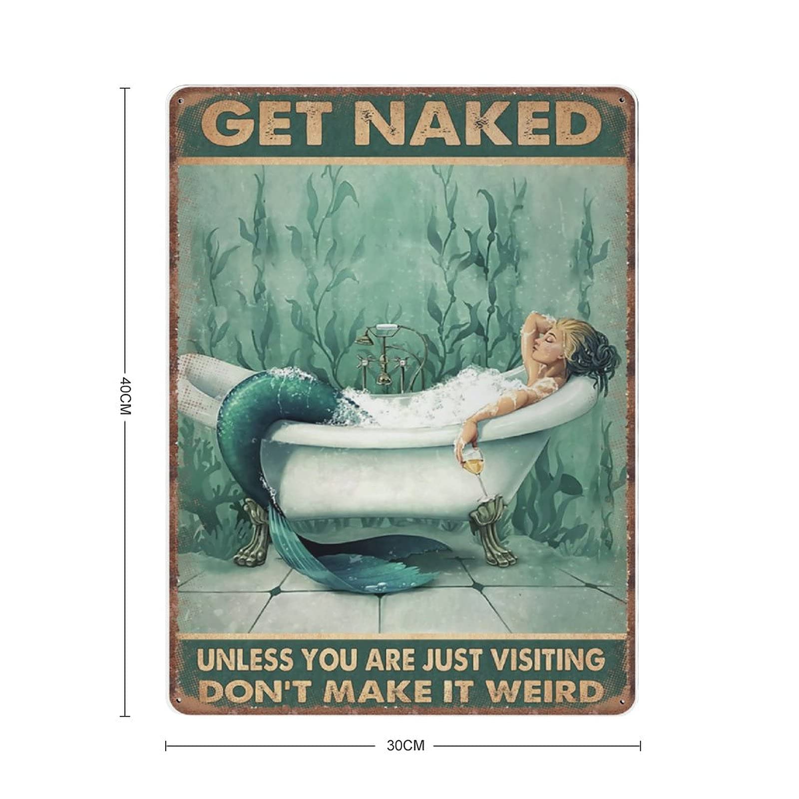 Targhe per il bagno della fattoria Get Naked Don'T Make It Weird Unless You'Re Just Visiting Fun Guest Bathroom Decor Vintage Tin logoen Insegne su scaffali 20,3 x 20,3 cm