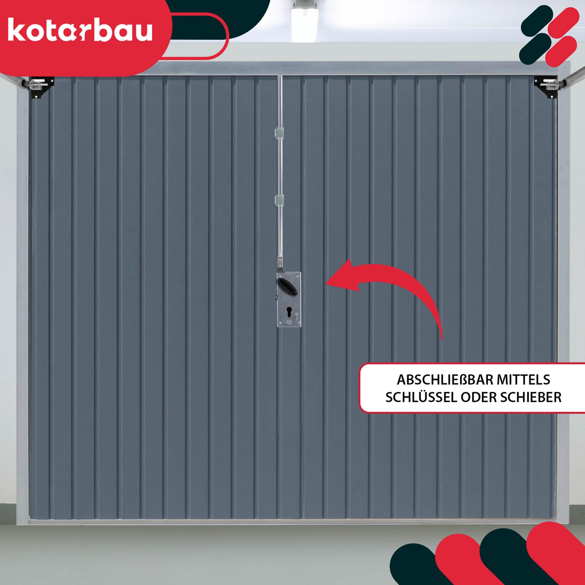 KOTARBAU® Serrure de porte de garage - Serrure de porte de garage - 5 - 400 mm - Serrure de cave - Serrure de porte professionnelle - Serrure de porte de garage - Serrure de porte de garage