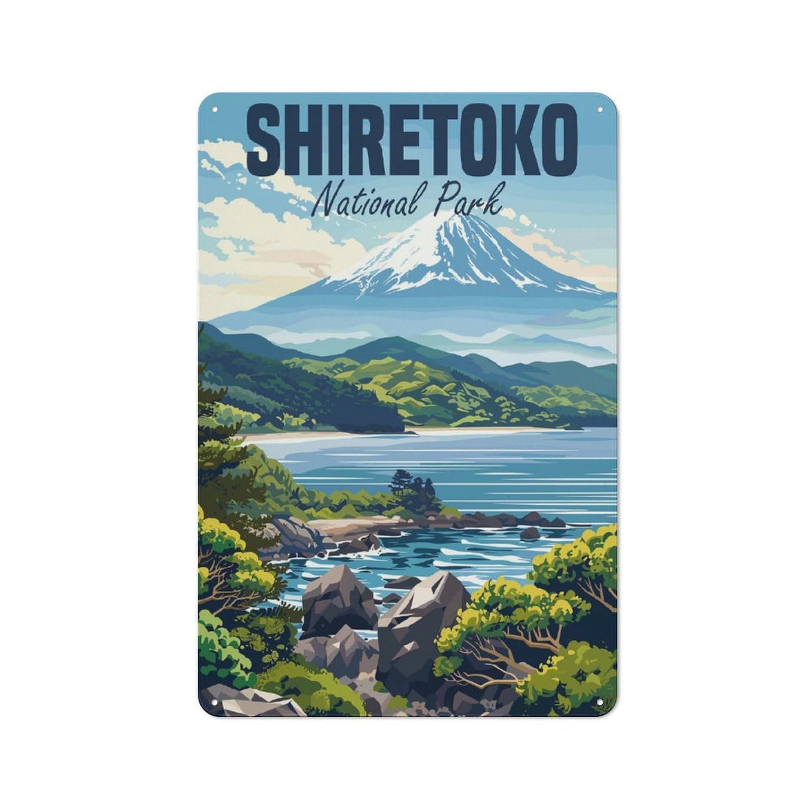 Junmoney Shiretoko National Park Kitchen Metal Sign With Design 30X20cm, Cosy Kitchen Wall Decor For Bakery, Diner, Cafe Or Family Room