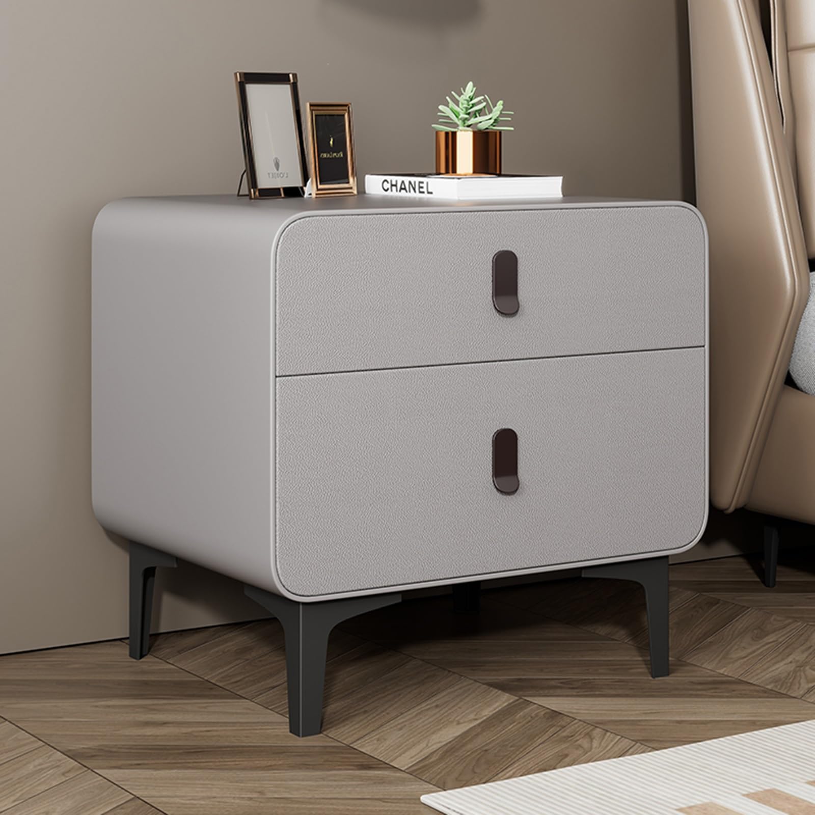 MPFYRCOJWith Sliding Drawer & Hutch Night Stand For Bedroom Narrow Side Table Adorneve Nightstand Tall Nightstand With Drawers, Bedroom Bedside Living Room Bedroom Furniture(Color:Silver,Size:45x40x