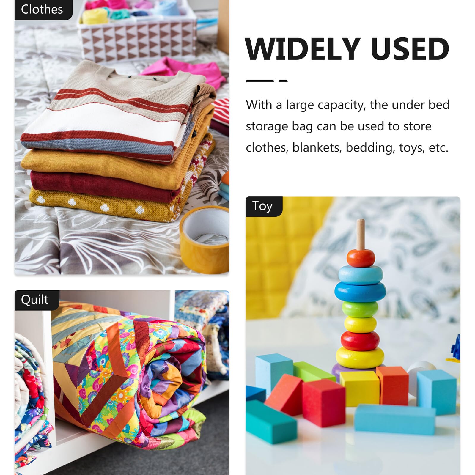 Gatuida Contenitore Portaoggetti Sotto Letto in Non Organizer Pieghevole per Trapunte Coperte e Vestiti Maniglie e Design Traspirante