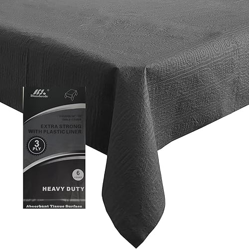 Manteles de papel con patrón nuevo, paquete de 6 manteles rectangulares de 3 capas de papel y plástico de 54 x 108 pulgadas, para comedor, cocina,