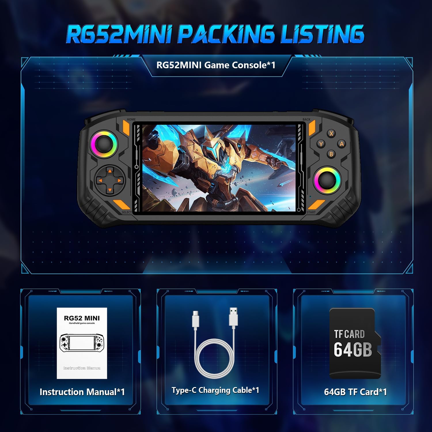 RG52MINI Retro Handheld Game Console, 5.5 Inch IPS Screen, Portable Dual System, 64GB Support 30+ Emulator&22000+ Classic Games, WiFi Networked Fighting, HDMI TV Output, 5000mAh Battery(Green 64GB) 10 71t9ROAdbeL. AC SL1500