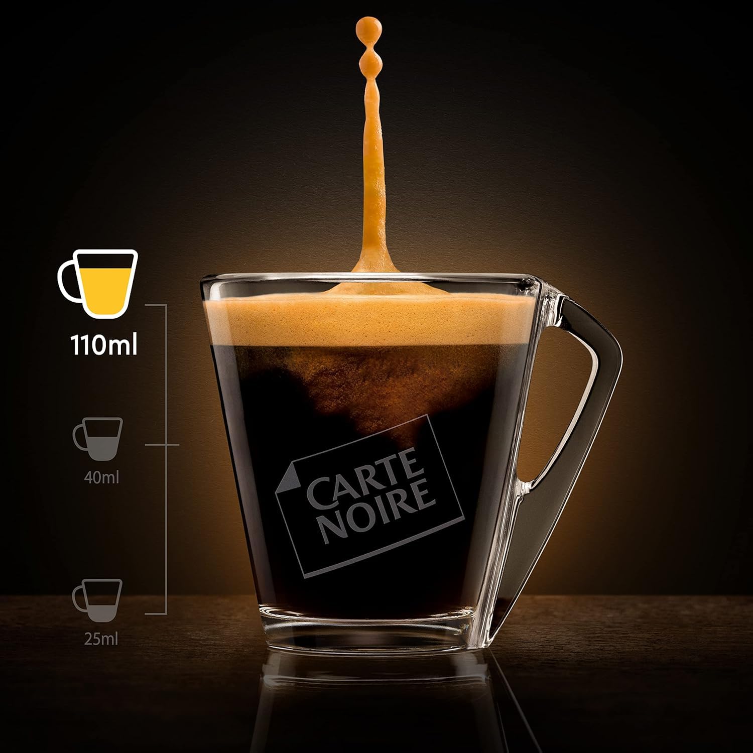 Carte Noire, Espresso Lungo, aluminiowe kapsułki kompatybilne z Nespresso, 1 opakowanie 60 kapsułek, 100% arabika, nuty prażone i orzechowe, intensywność 8/10, bogata tekstura, kapsułki na wysoką kawę