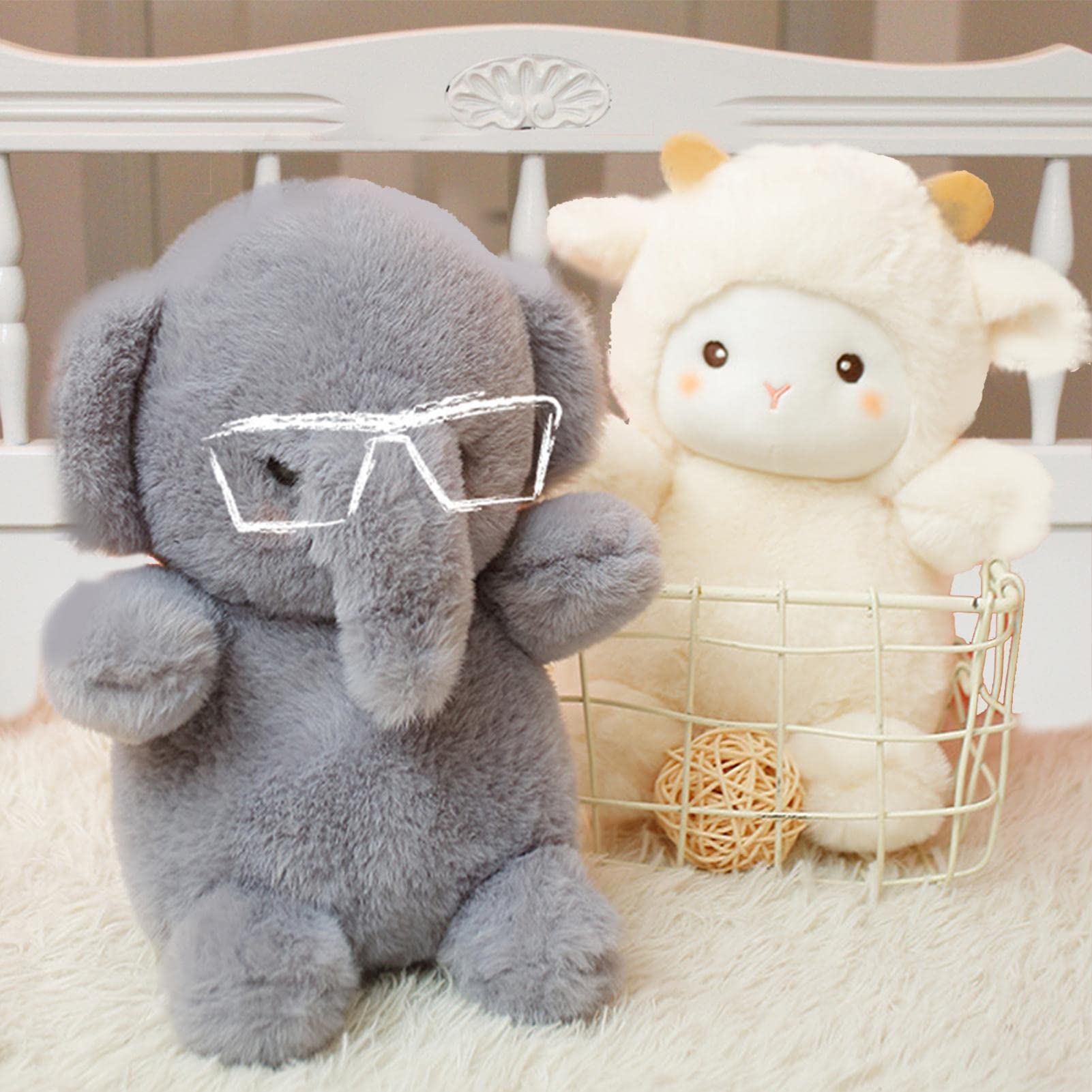 Amazon.co.jp: ゾウのぬいぐるみ,赤ちゃんのための象のおもちゃ | 灰色