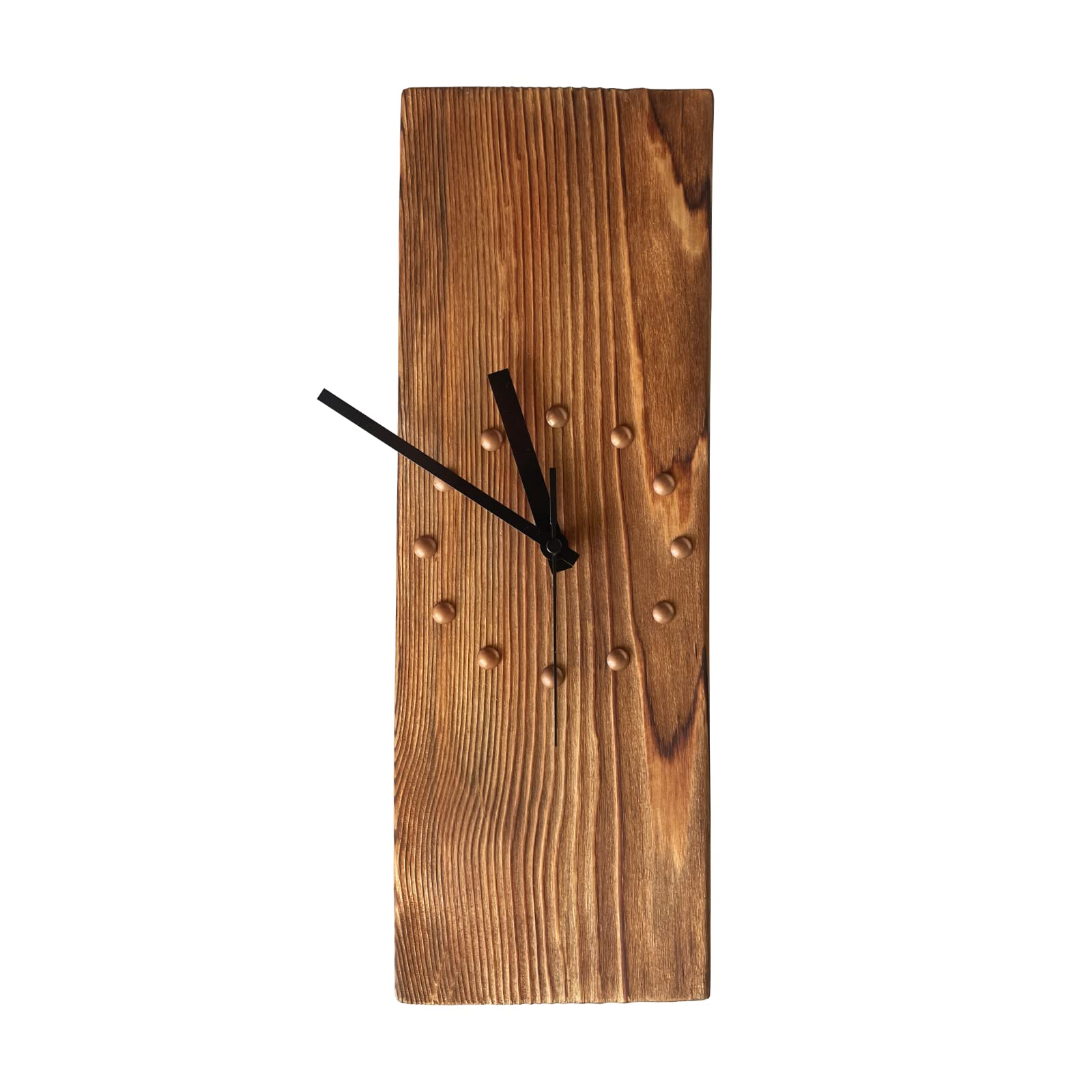 KOLYMAX Wooden Wall Clock Silent Non-Ticking, Frameless Rectangle Art Wall Clocks Farmhouse Wall Décor，Handmade Clocks Decorative for Home Living Room Kitchen Office, Battery Operated