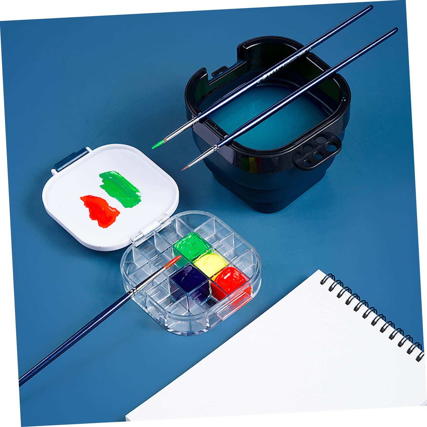 jojofuny 2 Ensembles Boîte De Peinture Art Pigment Palette Aquarelle Plateau Aquarelle Mélange Plaque D'affichage Couleur Étain Plastique Couleur 2 Pièces * 2
