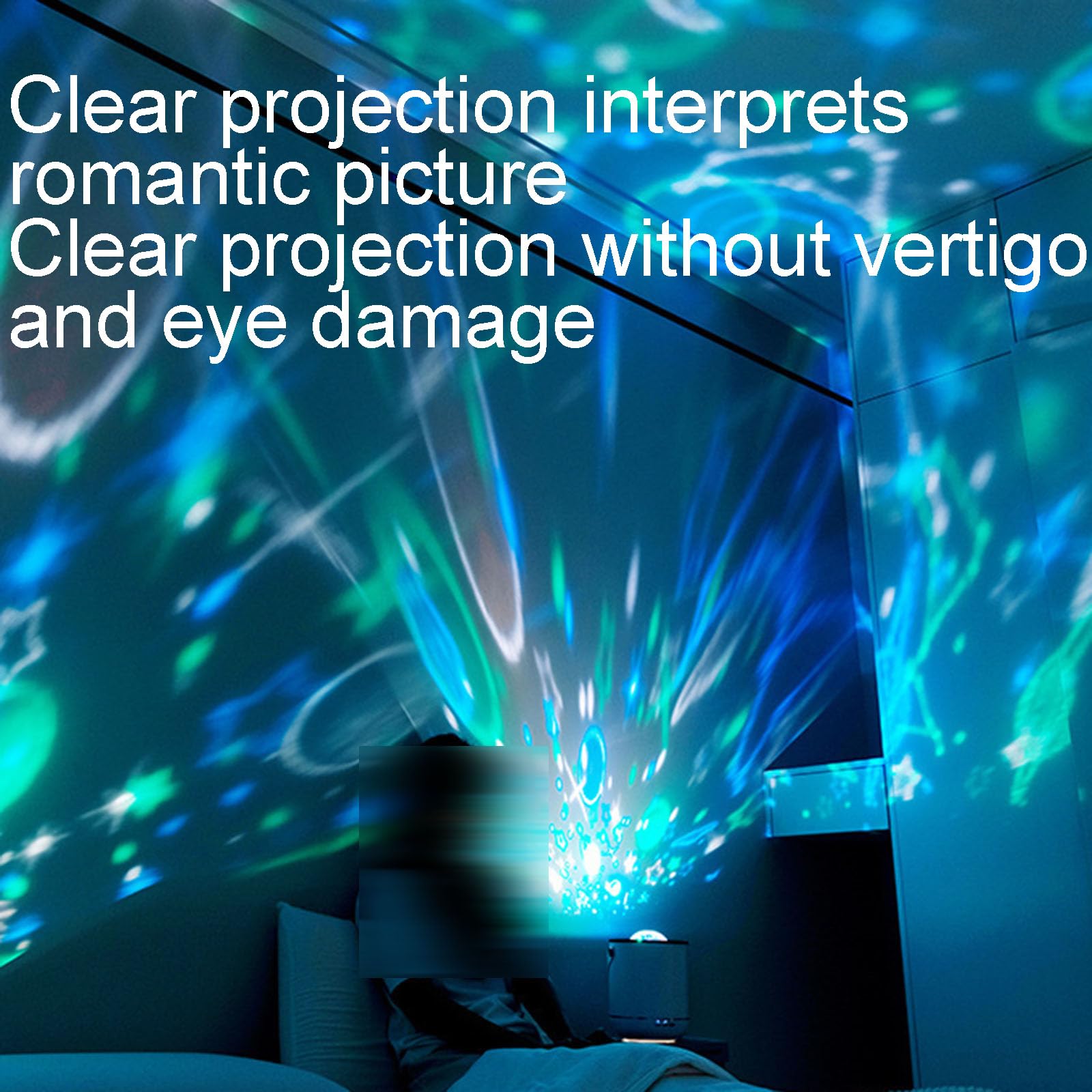 Humidificador ultrasónico con luz nocturna LED, proyección multifunción, proyección dinámica de 360 grados, perfecto para el hogar, oficina, dormitorio