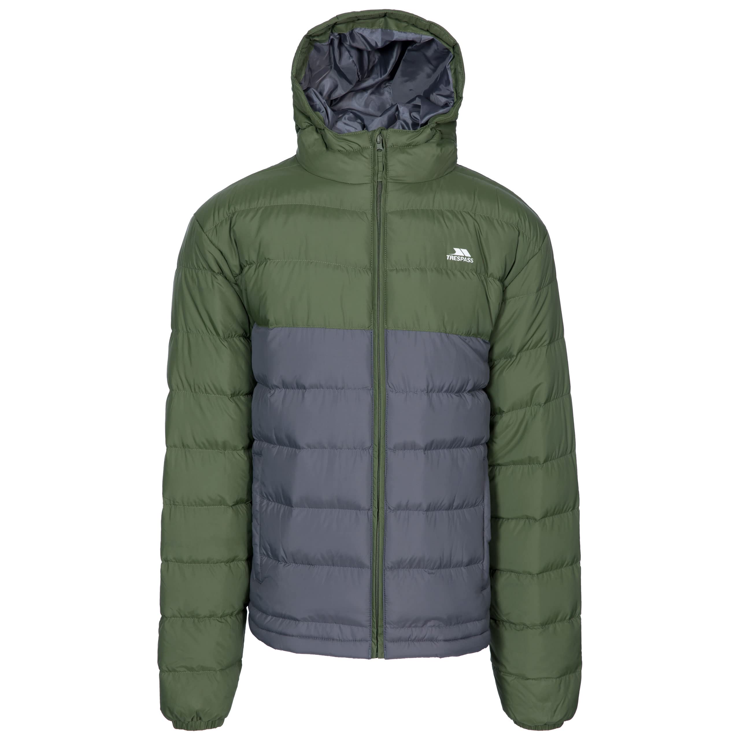 Trespass Men's Padded Water Resistant Jacket Oskar Khaki Large