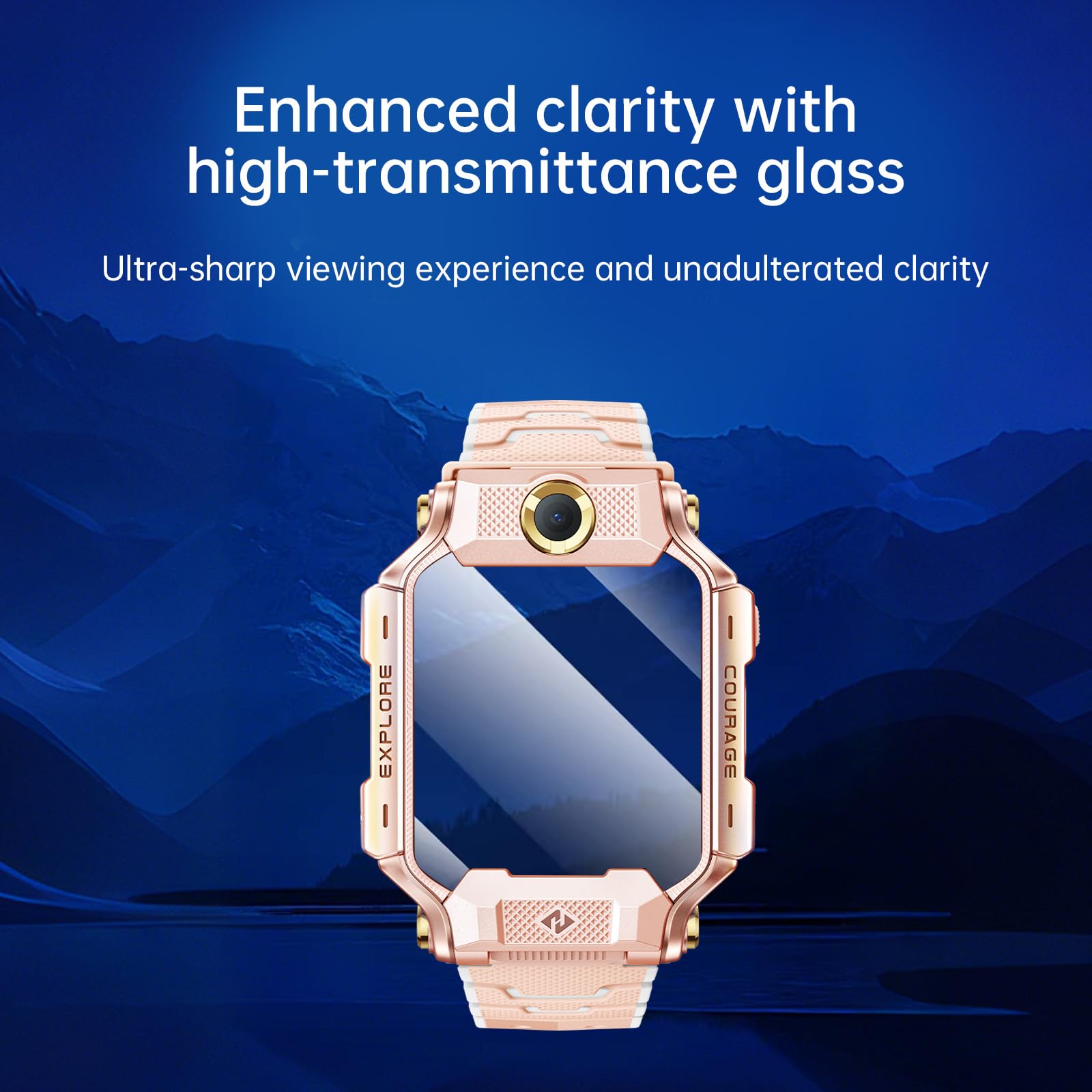 Etui ochronne i ochrona ekranu do imoo Watch Phone X10, zestaw 4w1 kompatybilny, etui ochronne i ochrona ekranu & silikonowy pasek & smycz, chroni kombinowany zestaw do zegarka (X10-Biały)