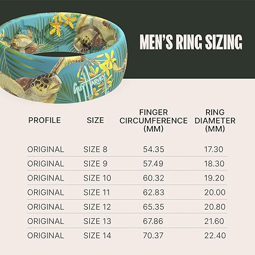 Miniatura 5 de Groove Life Guy Harvey Anillo de silicona Anillos de boda de goma transpirable para hombres y mujeres, cobertura de por vida, diseño único, anillo