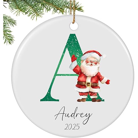 Name Ornaments for Christmas Tree, Personalized Christmas Ornaments 2025, Custom Initial Ornaments A-Z Letter Keepsake Gifts, Xmas Tree Decorations, Stocking Name Tags