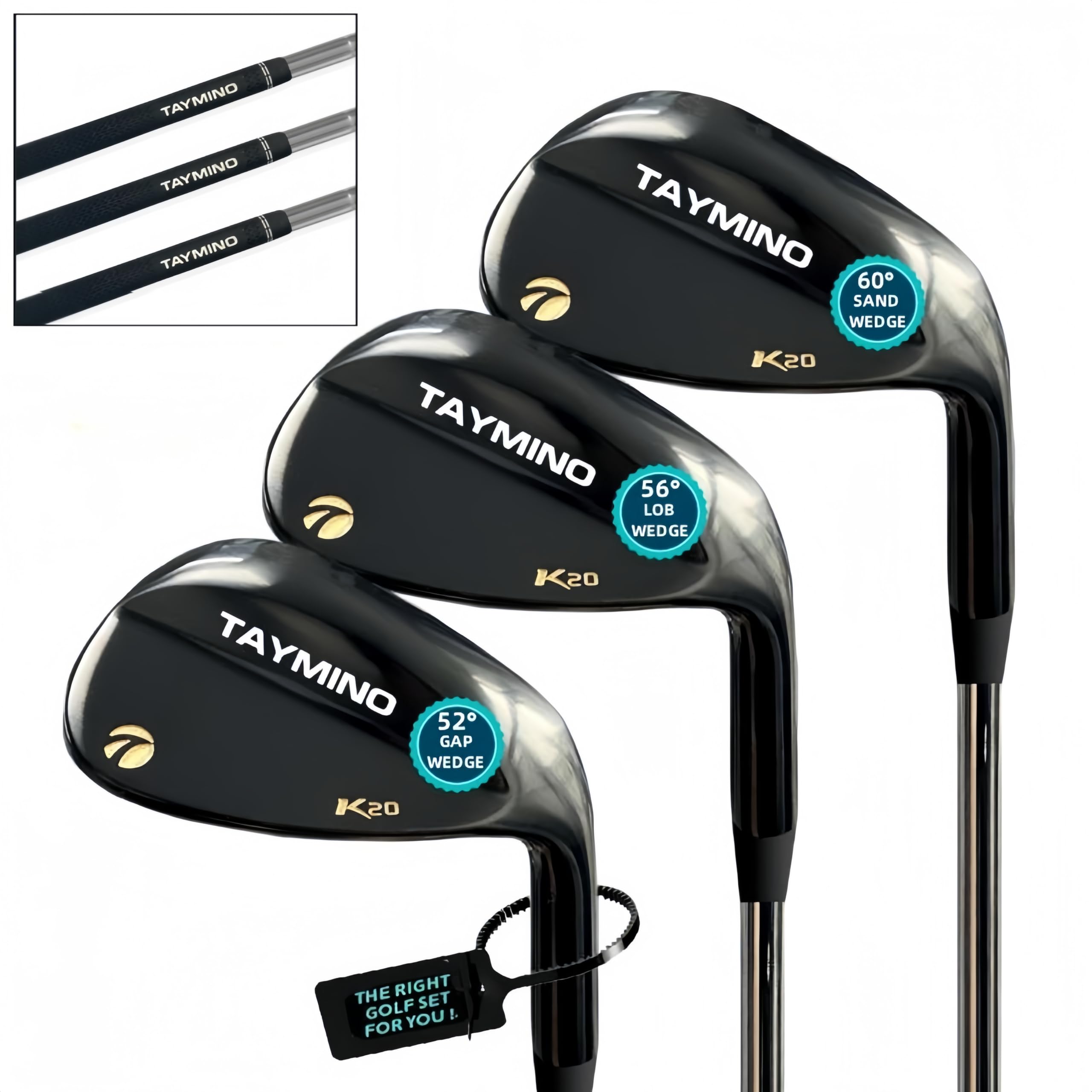 TAYMINO Premium Golf Wedge Set for Men - 52 56 60 Degree Golf Wedges + Milled Face for More Spin Max Groove for Increased - Great Golf Gift Right Handed