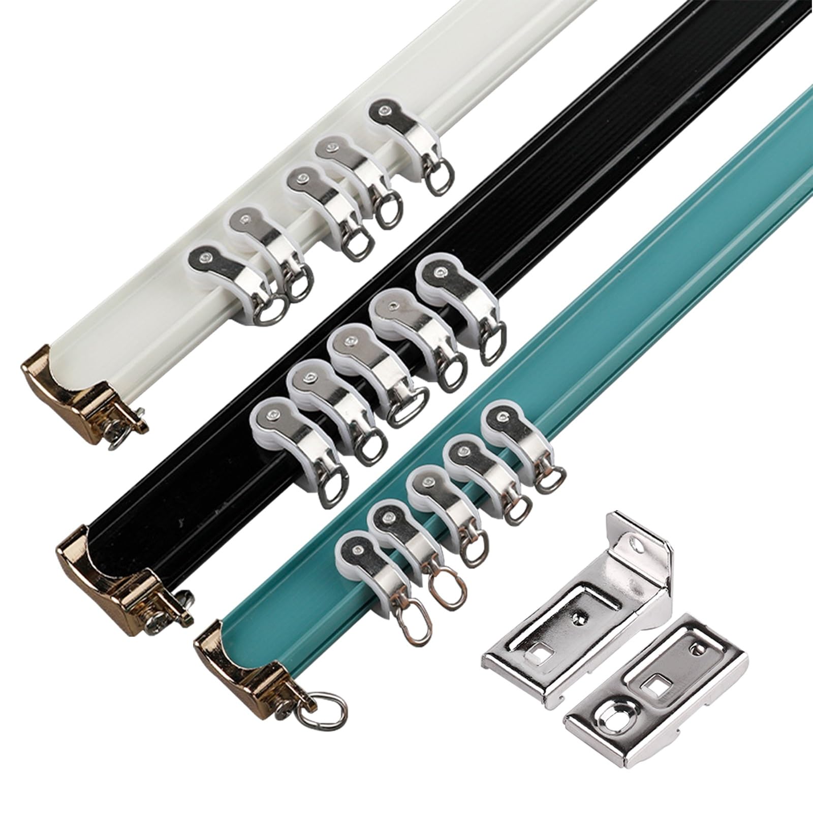 Asyjvwyz White Flexible Bendable Ceiling Curtain Track, Curved Ceiling Track, Curtain Rail With Mute Rollers, For Curtains,Room Divider(,3M/10Ft)