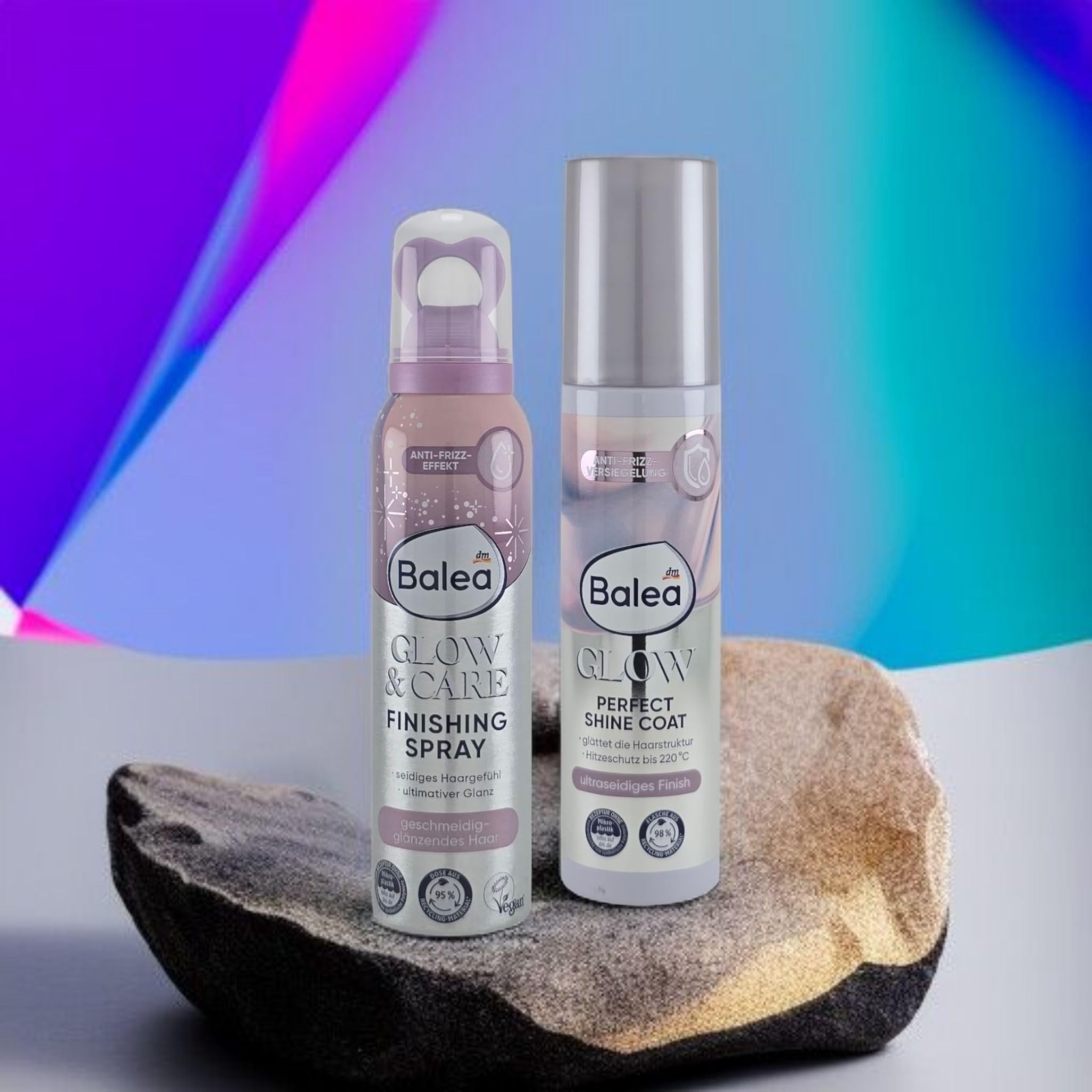 Glow - Set per la cura dei capelli (2 pezzi) | Perfect Shine Coat spray di protezione dal calore (150 ml) & Glow & Care Finish Spray (150 ml) | per la massima lucentezza, anti-crespo e setosi capelli