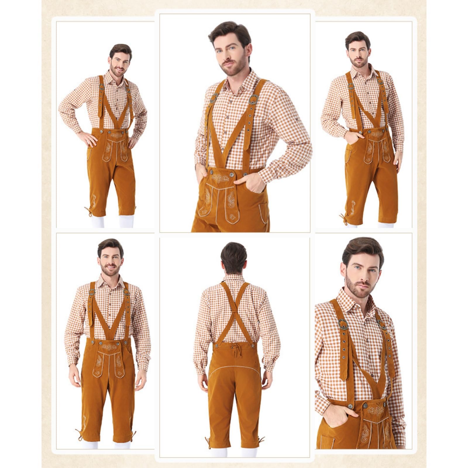 Generico Vestito Oktoberfest Uomo Con Bretelle Regolabili Carnevale Trachten Party Oktoberfest Costume Uomo Classico Bavarese