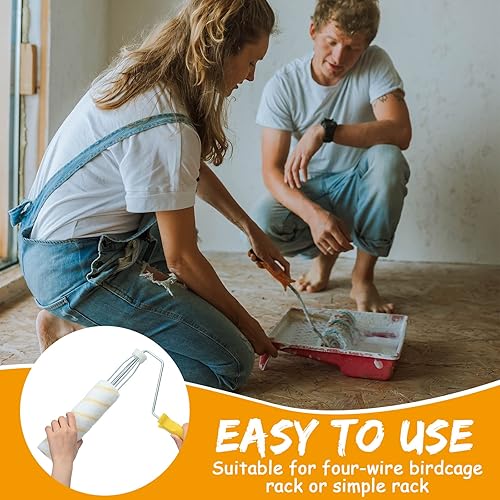 Miniatura 4 de Paquete de 24 cubiertas de rodillos de pintura de microfibra de 9 x 12 pulgadas, fundas grandes de poliéster para pintar paredes, techos,