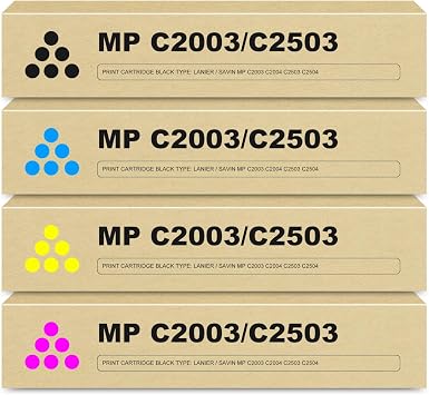 MPC2003 MPC2503 Toner Cartridge High Yield Replacement for Ricoh MP C2003 Toner use for Lanier Savin MP C2003 MPC2503 MPC2004 MPC2504 Printer, 841918 841919 841920 841921 | Compatible for Ricoh MPC2003 MPC2503 MPC2004 MPC2004ex MPC2504 MPC2504ex Printer 4-Pack