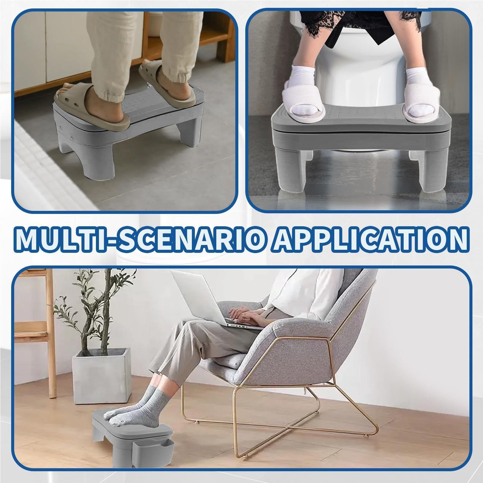 Sgabello portatile per rifiuti di cani per WC, sgabello da bagno con scatola portaoggetti, sgabello essenziale per una facile pulizia e igiene degli animali domestici