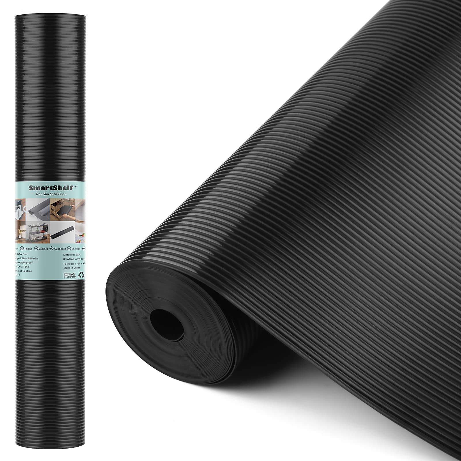 Revestimientos de estante para gabinetes de cocina, forro de cajón no adhesivo, material EVA, tapete de armario, tapete de refrigerador, lavable, forro de nevera para gabinetes, almacenamiento y