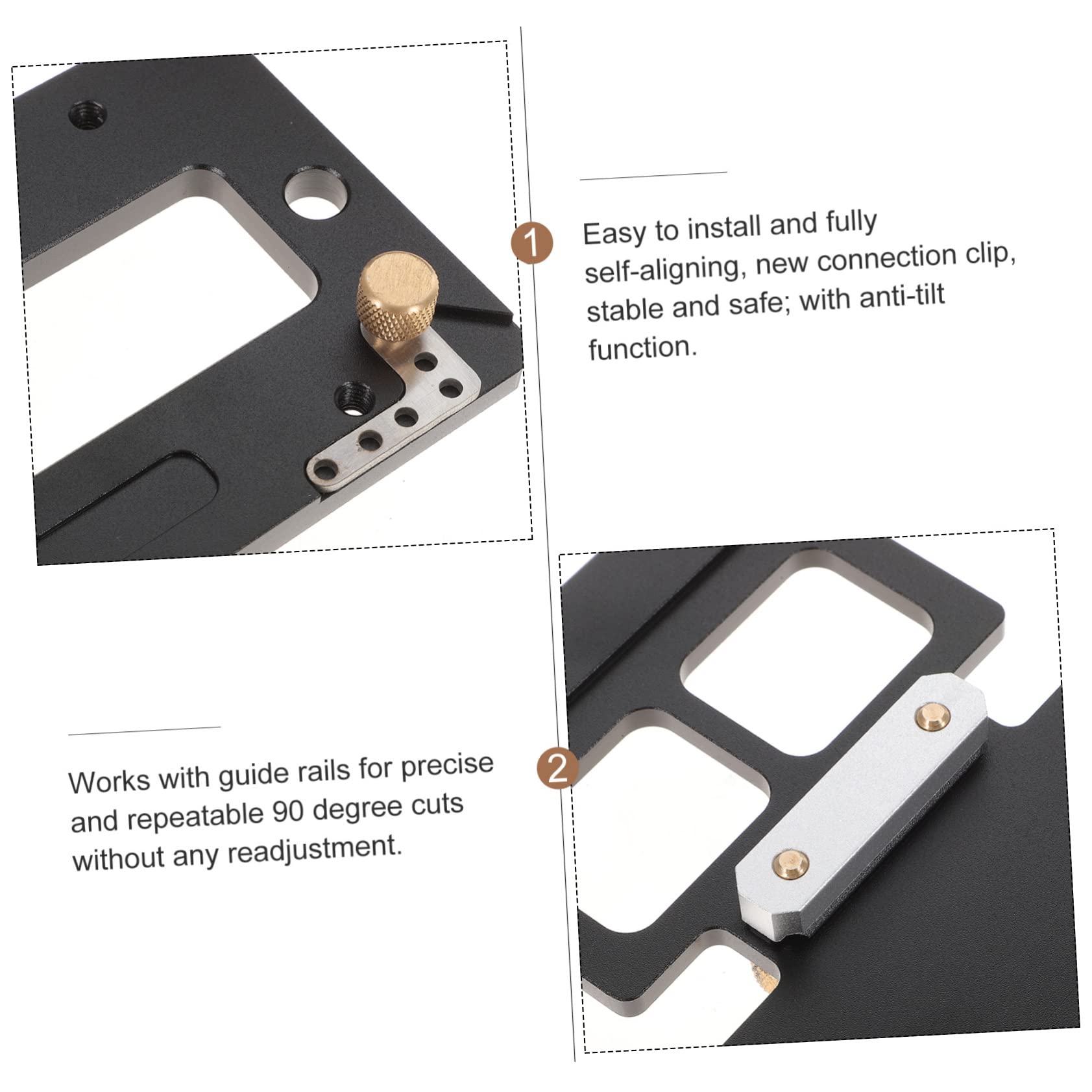 DOITOOL Guida Angolare 260mm per Seghetto Circolare, Lega di Alluminio e Rame, Corpo Fresato Cnc, Facile da Installare, Stabile e Sicura