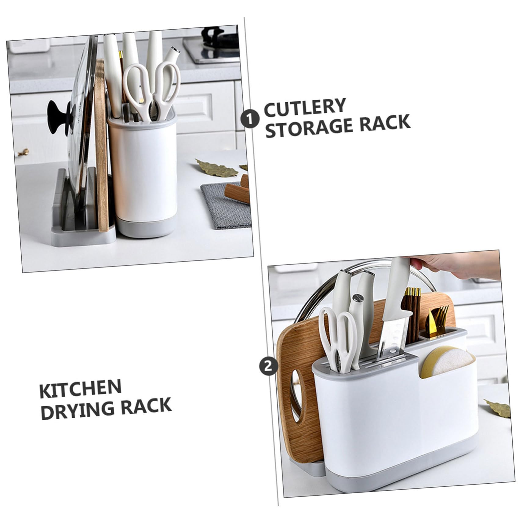 ULTECHNOVO Estante para Guardar Cubiertos de Cocina Multifuncional Pp | Bandeja Extraíble de Ahorro de Agua, Almacenamiento Separado y Limpieza Sencilla