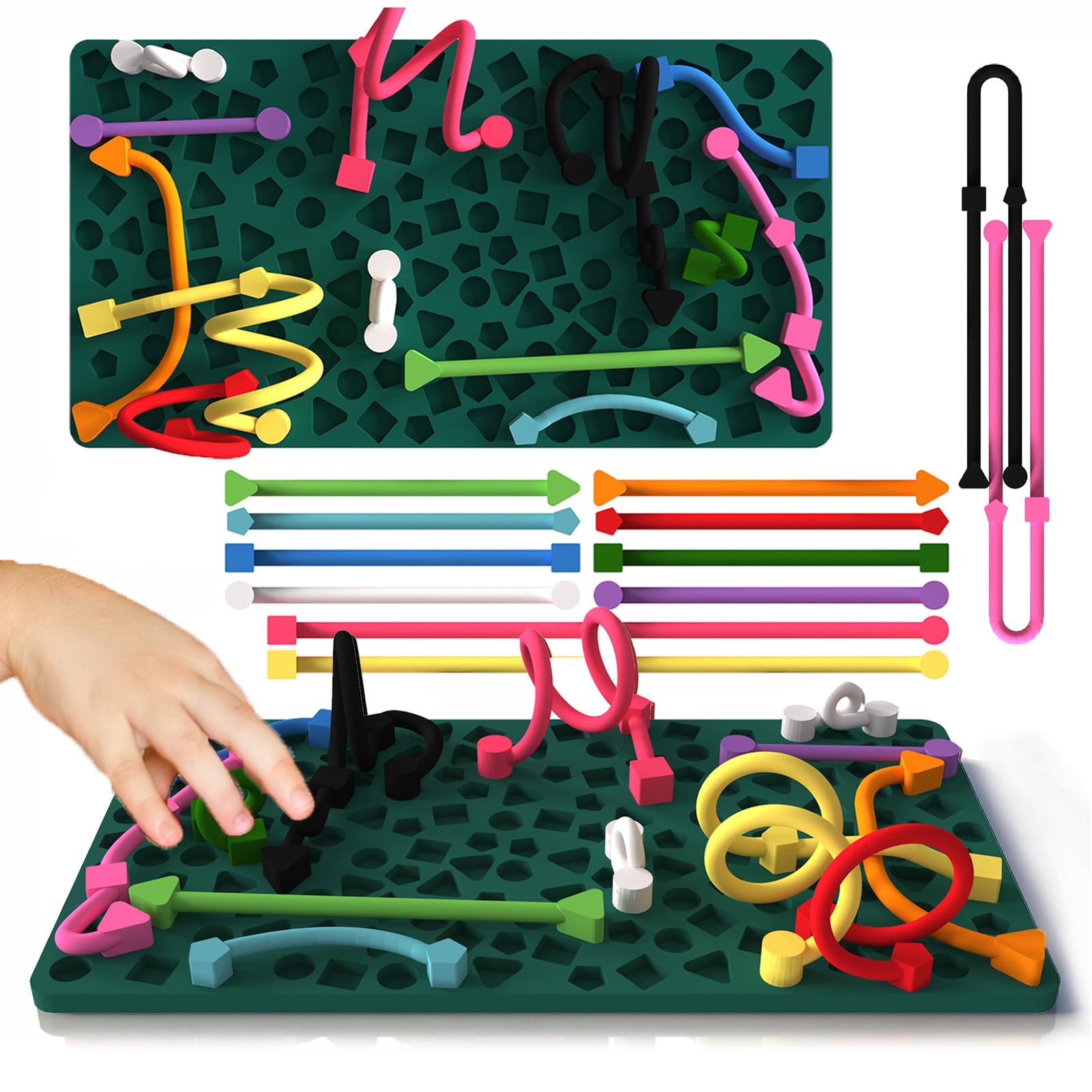 Sensory Activity Board for Kids&Adults, Silicone Activity Fidget Toy for Travel Airplane Car, Quiet Busy Board for Autism ADHD Anxiety Relief, Calming Focus Silent Classroom Toy, Gift for Boys Girls — image 1