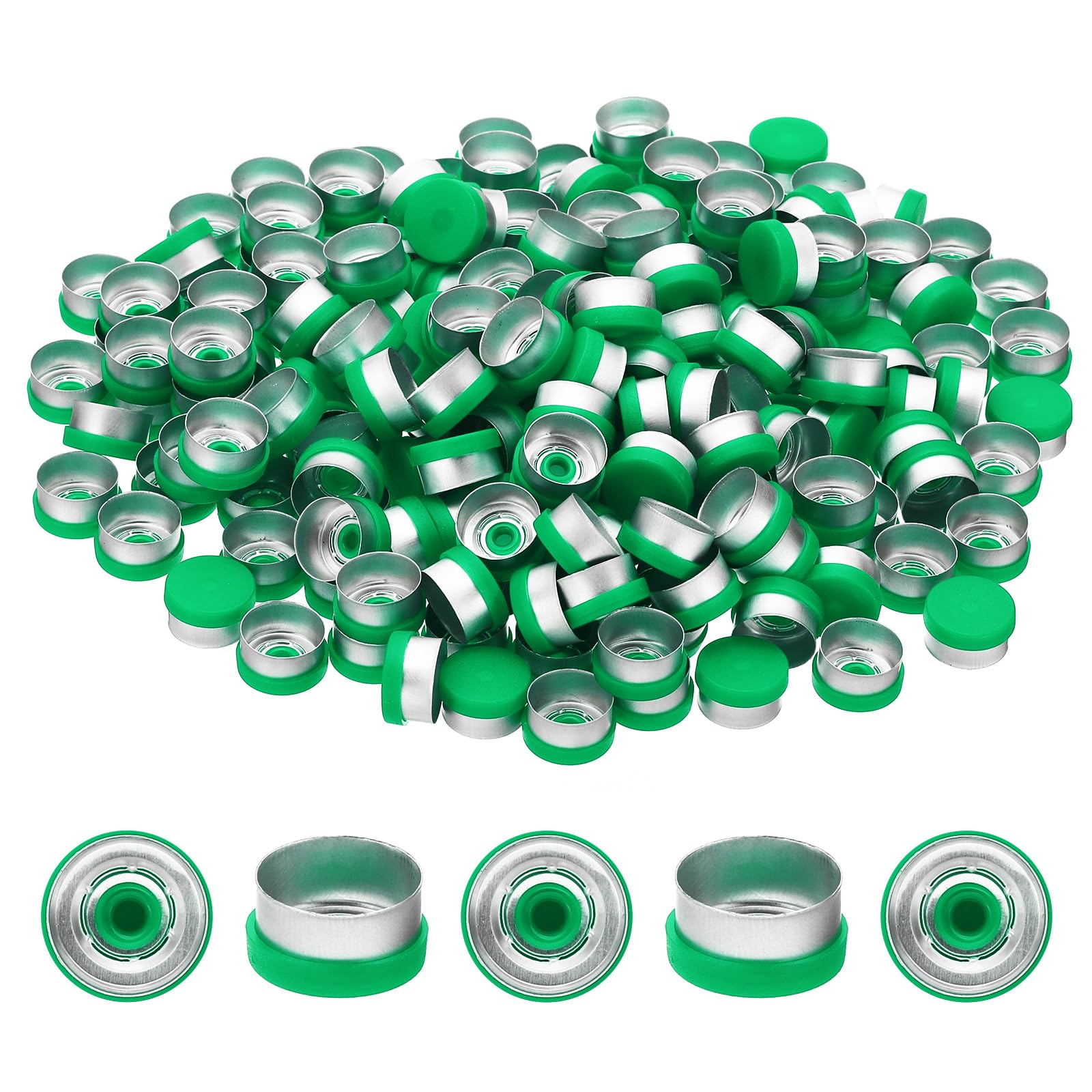 PATIKIL 13mm Flip Off Caps, 200 Pcs Flip Off Caps Flip Off Seals Flip Off Vial Seals Plastic Aluminum Caps Cover for Glass Vial, Red — Amazon image 19