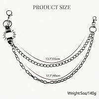 Vista 2 de Cadenas punk unisex para pantalones, cadenas de cinturón de alta resistencia, pantalones de hip hop, cadena de jeans con cierres de langosta