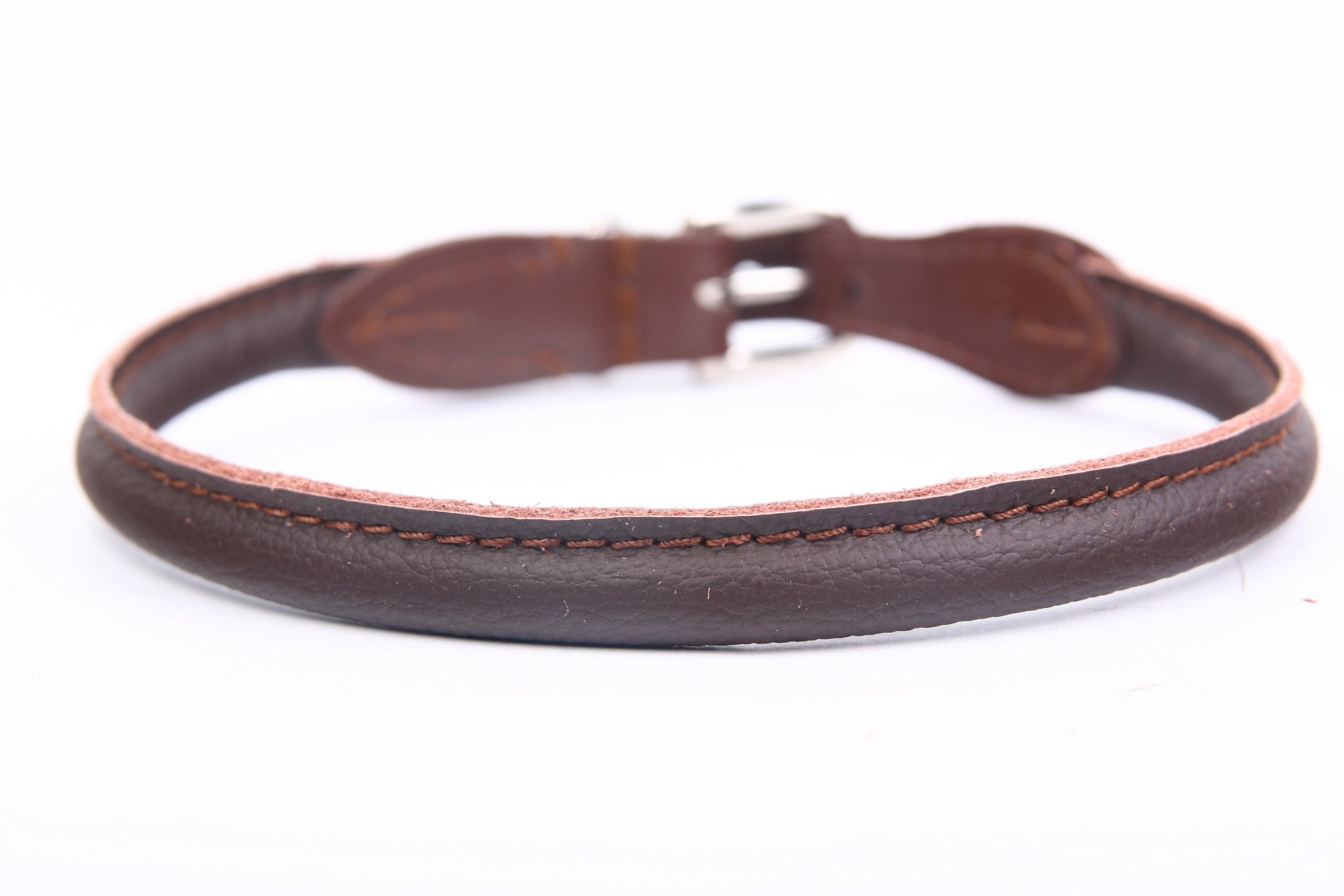 Collier en cuir souple pour chien 8 mm anti irritation avec boucle solide en acier