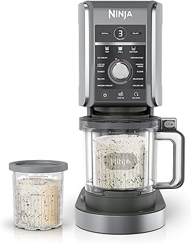 Ninja CREAMi Deluxe Ice Cream & Frozen Treat Maker for Ice Cream, Sorbet, Milkshakes, Frozen Yogurt, & More, 11-in-1, XL Capacity, Silver, Includes (2) Family-Sized 24 oz. Tubs, NC501