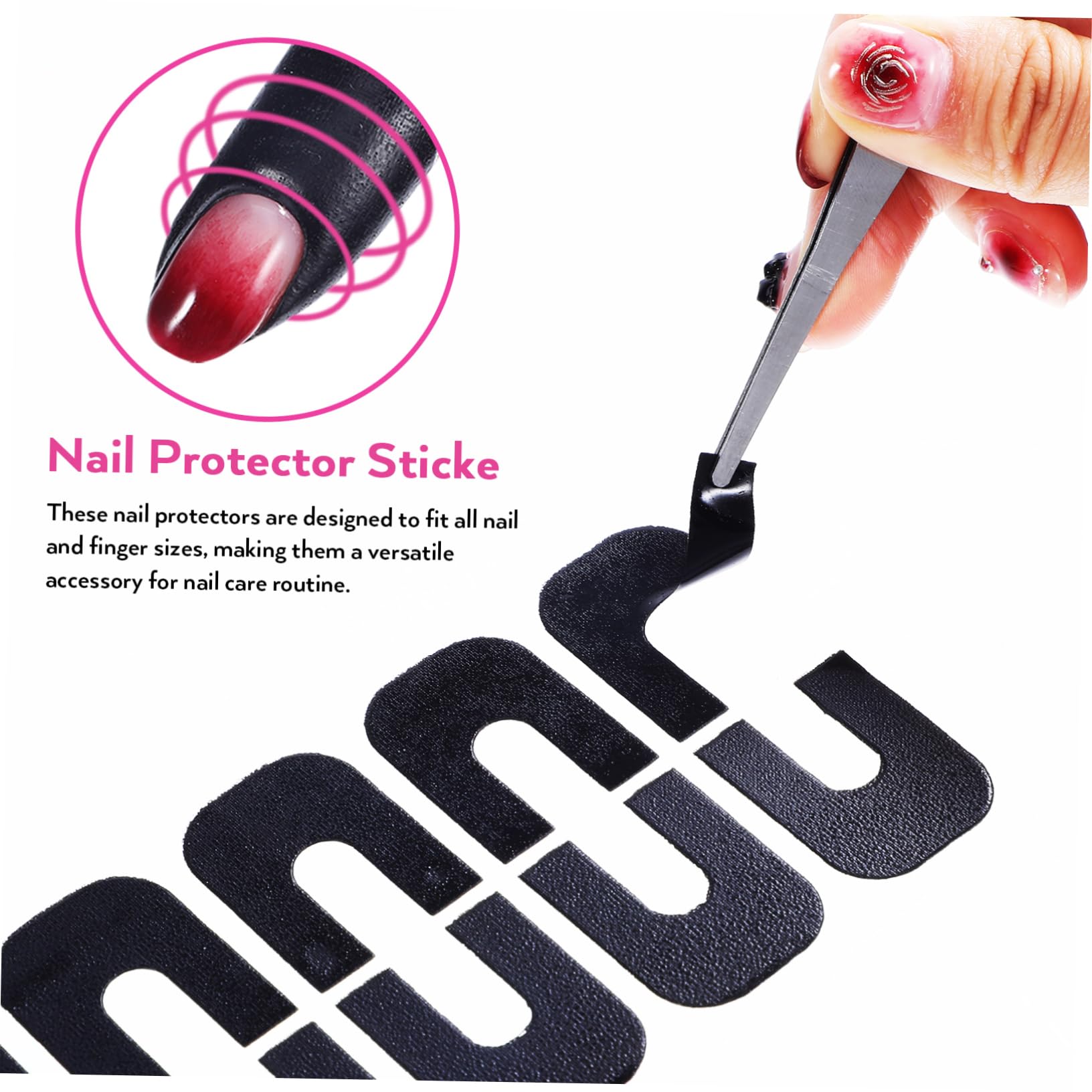 4 Set Sticker Protettivi Per Unghie Facili Applicare Superficie Antiscivolo Sicuri Per Gel Polish Unghie 100 Fogli*4