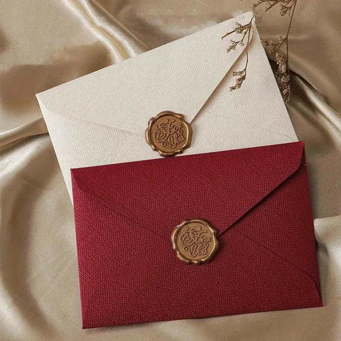 Ensemble de Papeterie Vintage 38 Pièces avec Enveloppes Papier Lettre Kraft et Autocollants Sceau en Cire