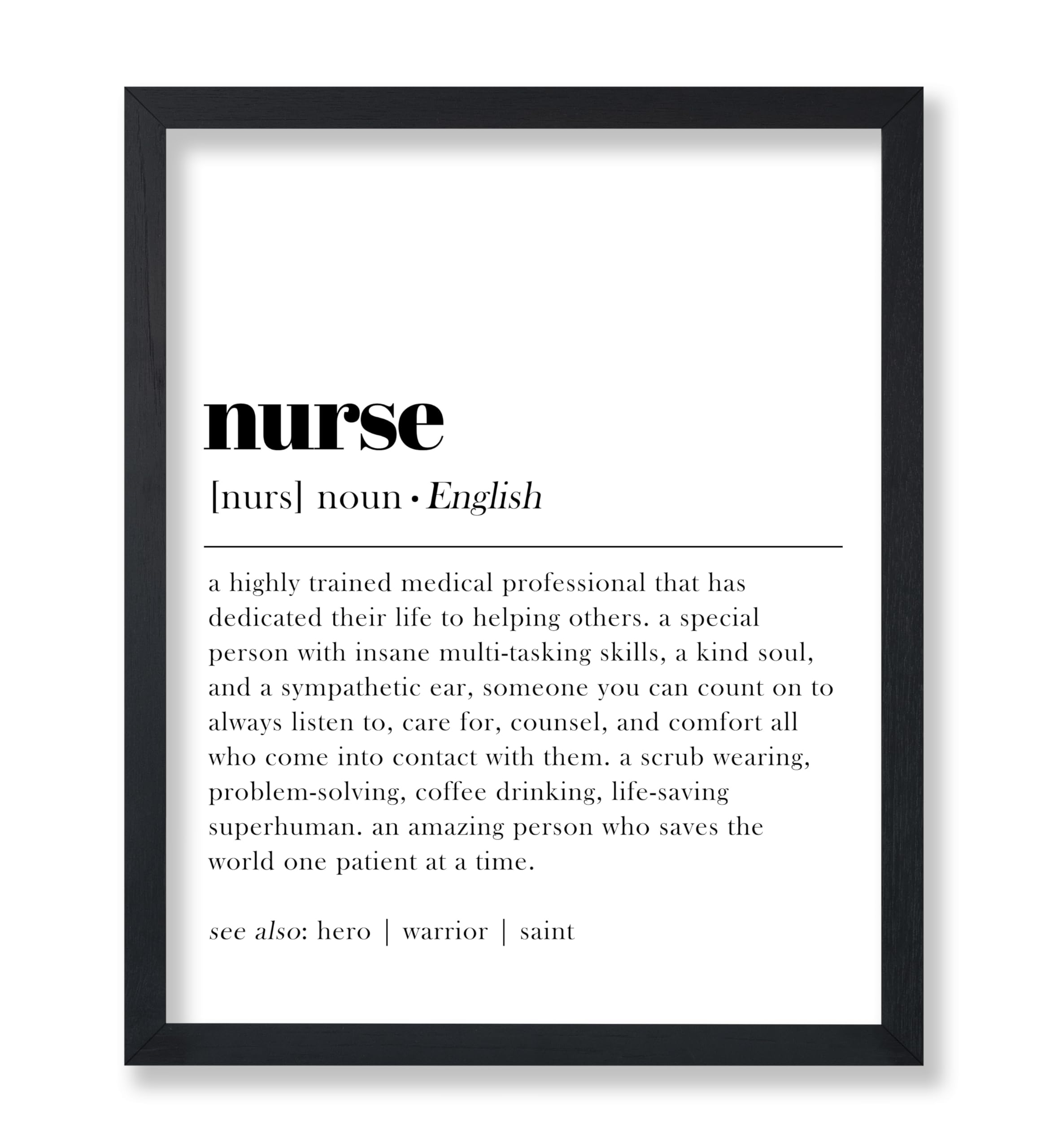 Lmovutcom Dictionary Art Poster, Definition of Nurse Print, Typography & Medical Professional Art, Decor for Hospital, Bedroom or Dorm, Unframed