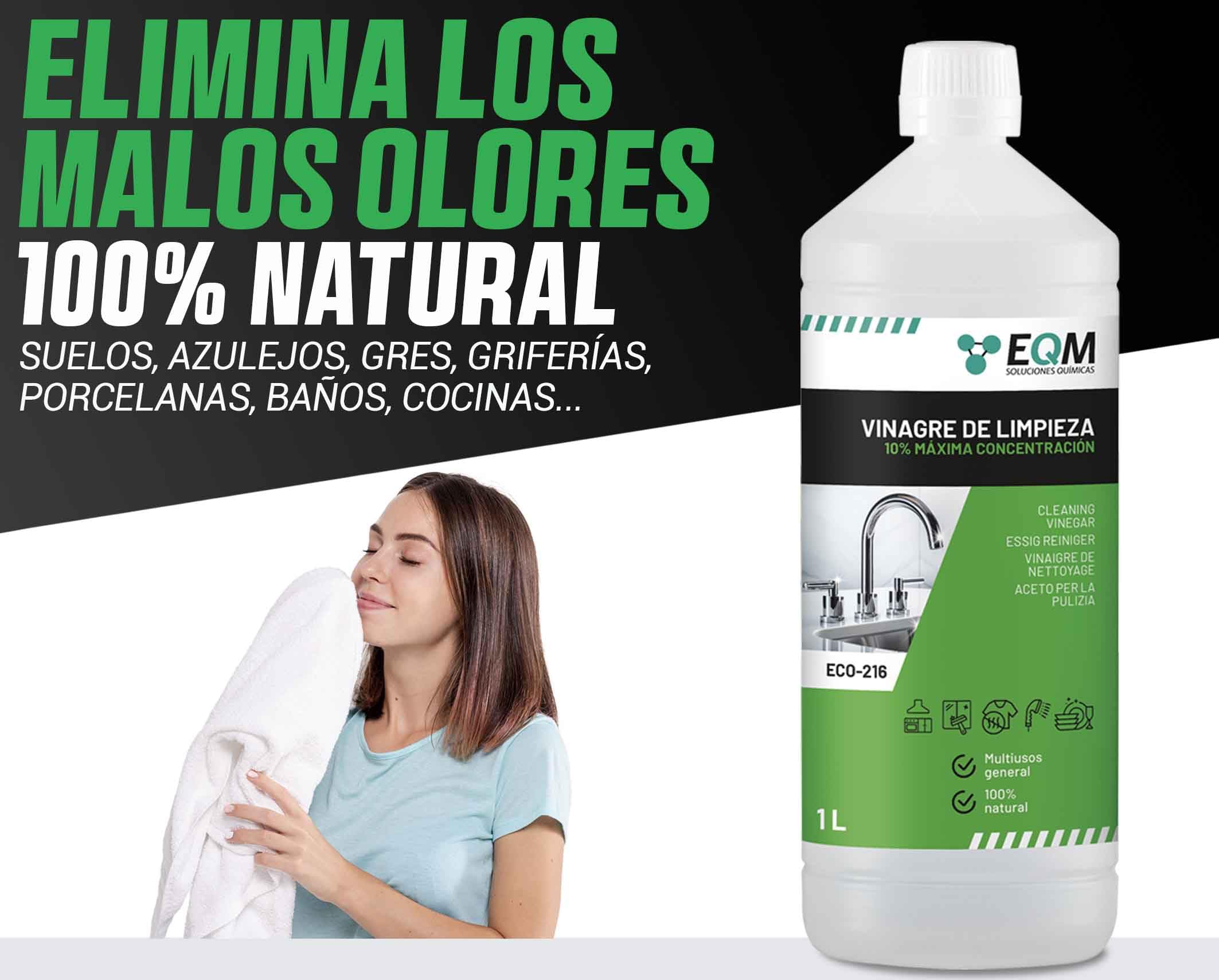 Vinagre de Limpieza Concentrado 1L 10º Acidez 100% Natural Limpiador Multiusos Hogar