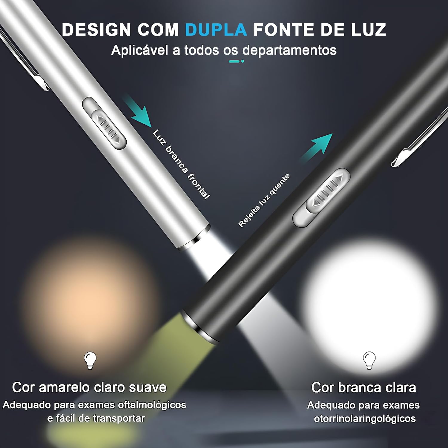 2 Lanterna Clinica LED Profissional, Lanterna Medica Recarregavel com Caixa, Luz Branca e Amarela, Ideal para Avaliação Pupilar, Diagnóstico Clínico, Exame Oftalmológico 2 Lanterna Clinica LED Profissional, Lanterna Medica Recarregavel com Caixa, Luz Branca e Amarela, Ideal para Avaliação Pupilar, Diagnóstico Clínico, Exame Oftalmológico