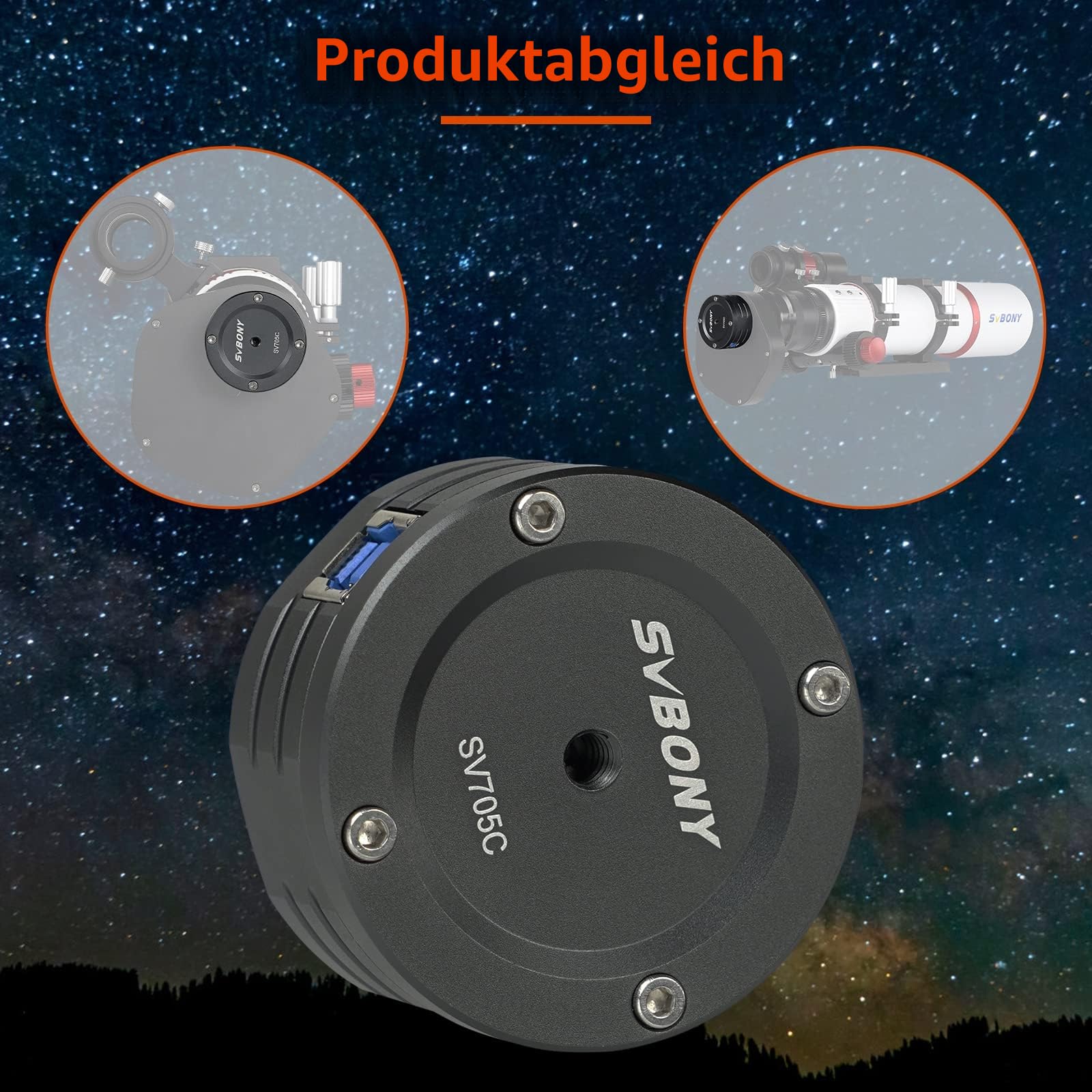 Svbony SV705C Astrokamera, USB3.0 FarbKamera mit IMX585 Color CMOS ST4 Port Groß Full Well, Dual Gain HDR Hohe NIR Empfindlichkeit, Teleskop Okular Kamera für Planetare Fotografie EAA Bildgebung