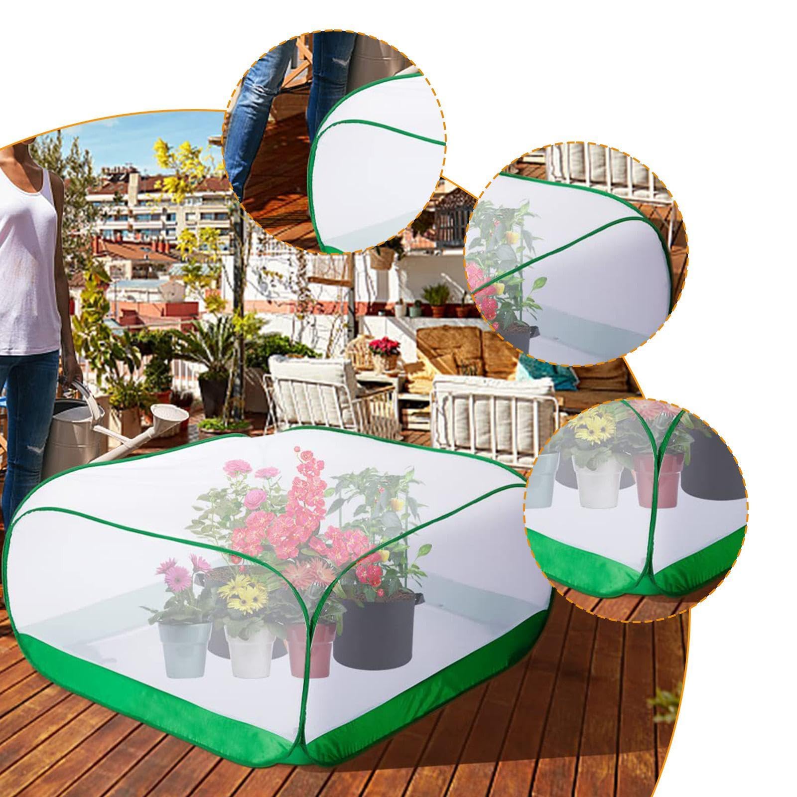 Cubierta para Plantas en Jaula de Malla Reutilizable, 120x120x60cm