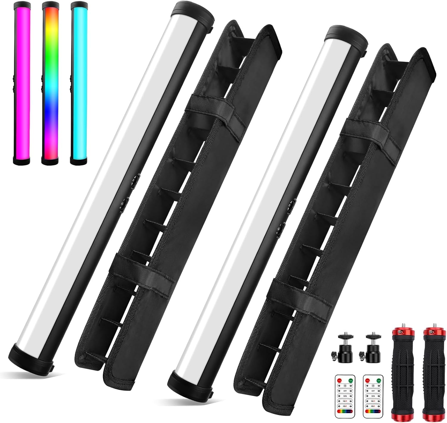 360° Full Color RGB Led Video Light Stick Wand, Unicucp 2600-9600K Photography Lighting 5000mAh Rechargeable, 21 Lights Effects for YouTube Video Recording/Studio Shooting/Live Streaming/Make up