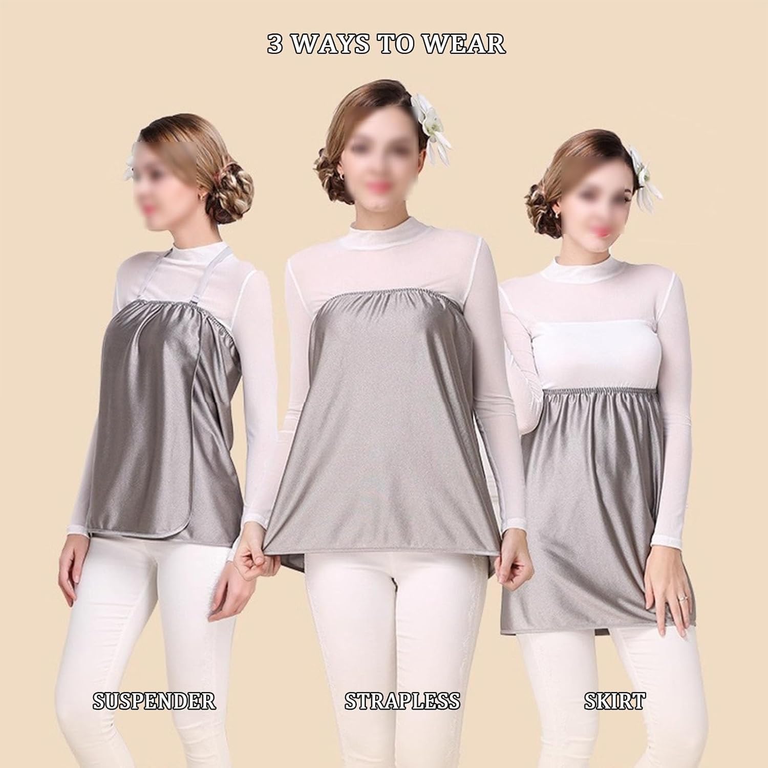 Anti Radiation Clothes Maternity Tops EMF Shielding Protect Pregnancy Tunic Silver Fabric Tank Apron Dress