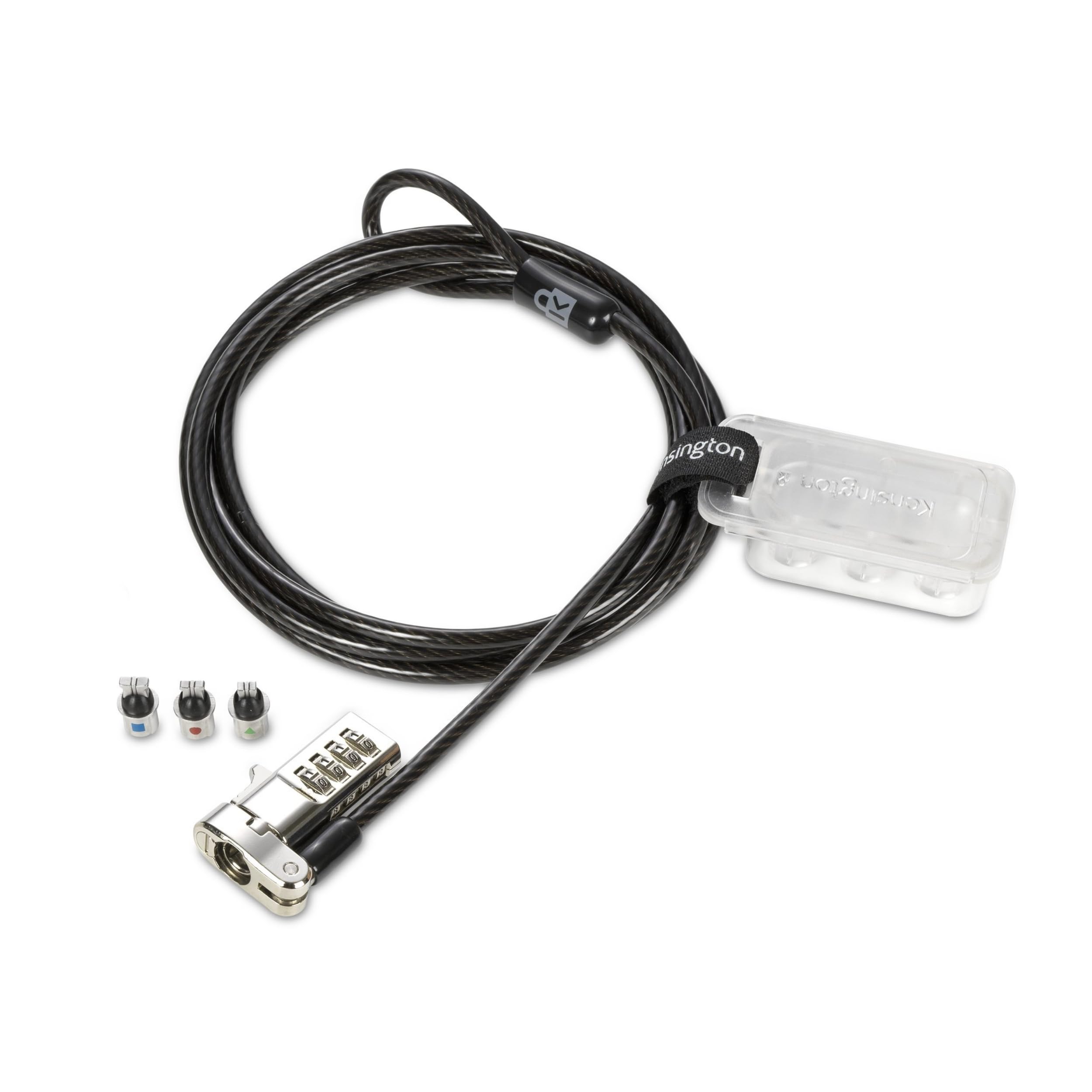 Kensington - Câble de Sécurité à Combinaison Universel 3-en-1 pour Ordinateur Portable, Câble Antivol de 1,8 m en Acier Carbone, K62316WW