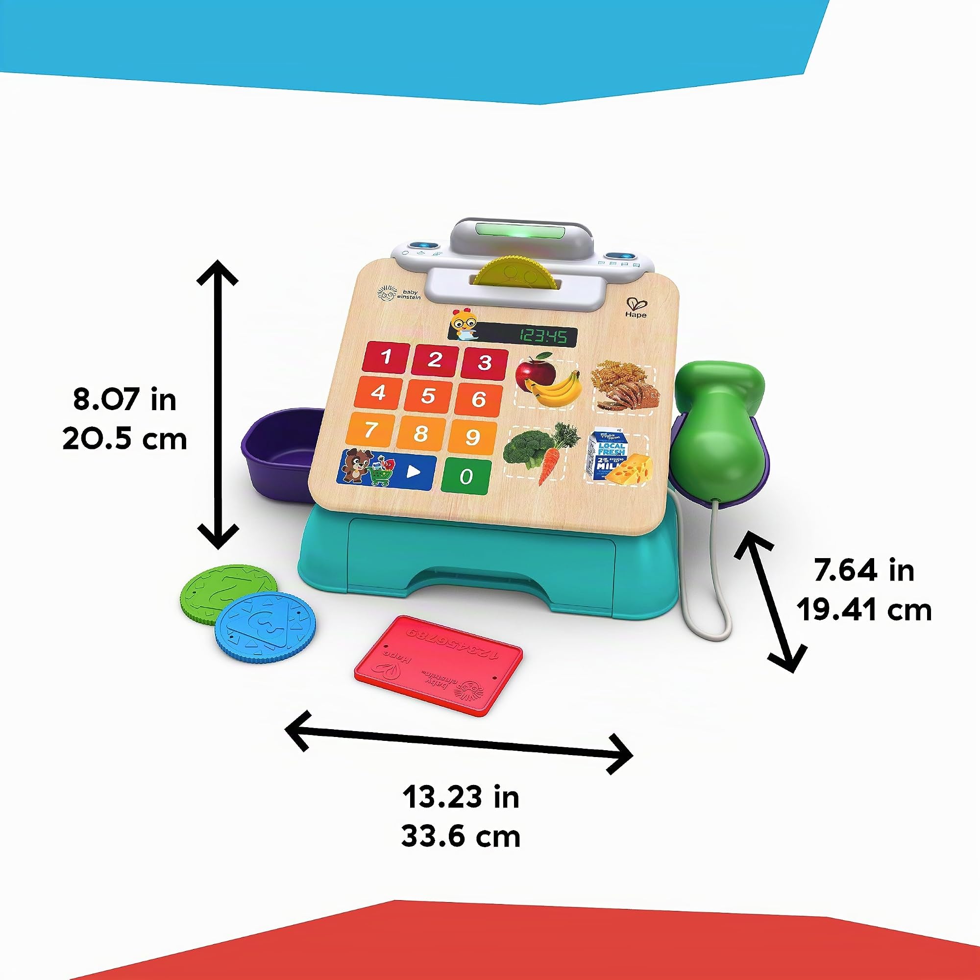 Baby Einstein + Hape Magic Touch Caja registradora de Juguete, con Sonidos Reales y música, a Partir de 9 Meses