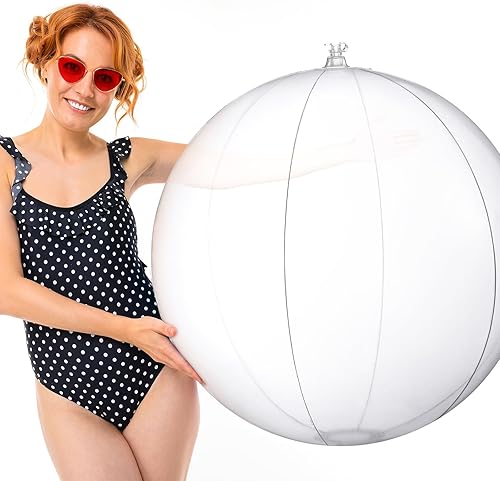 Pelotas de playa inflables gigantes de 5 pies de 60 pulgadas, pelota de playa grande transparente para niños, piscinas de verano, enorme pelota de