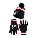 Ultra Game NFL Official Adults Unisex Super Soft Winter Beanie Knit Hat with Extra Warm Touch Screen Gloves, Atlanta Falcons, Team Color 1, 1SIZE